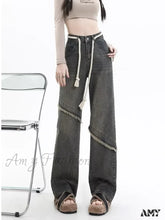 Amy Fashion - Vintage Harajuku Women Clothes For Teenagers Y2K Aesthetic Clothing Autumn Baggy Jean