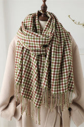 Checkered Thermal Shawl Christmas Scarf