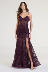 Sequin V-Neck Elegant Long Evening Party Dress
