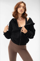 Solid Casual Long-Sleeve Zip Hoodie