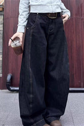 Retro Lazy Curved Leg Wide Leg Drop Crotch Jeans