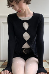 Romantic Cotton Cropped Long Sleeve Fitted Base Layer