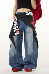 Vintage Lightweight Cargo High Waist Flare Jeans