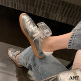 Vintage Genuine Leather Low-Top Stylish Casual Sporty Trendy Comfortable Shoes Black / 34