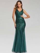 Sequin Gauze Evening Dress