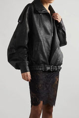 Vintage Genuine Leather Moto Jacket