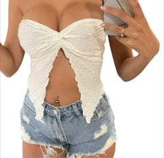 Boho Striped Lace Knit Top