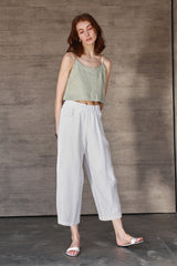 Linen Cropped Balloon Pants