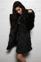 Faux Fur Hooded Slim Thick Warm Coat