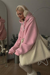 Embroidered Loose Short Hoodie