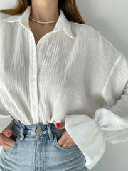 Loose White Cotton Blouse