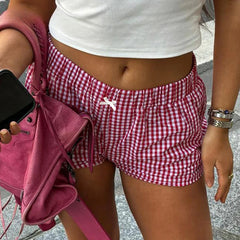 Black Dot Letter Knit Short