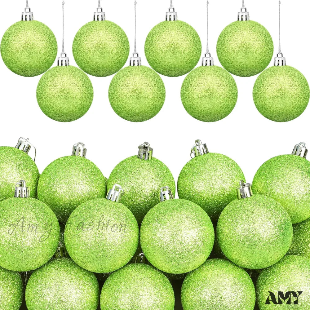 12 Pcs Shatterproof Christmas Red Ball Ornaments - 2.4 Inch Tree Decorations Green