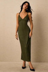 Ruched Waist Cami Midi Figure Hug Bodycon Dress