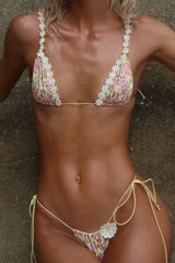 Slinky Lace Tie Skirt Bikini Set