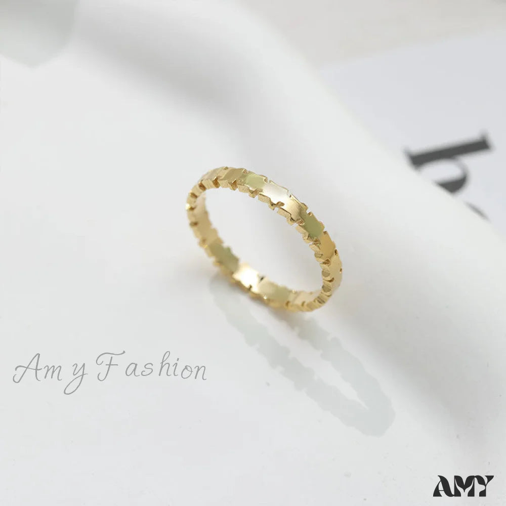 14K Gold Plated Simple Closed Rings Gold / 6