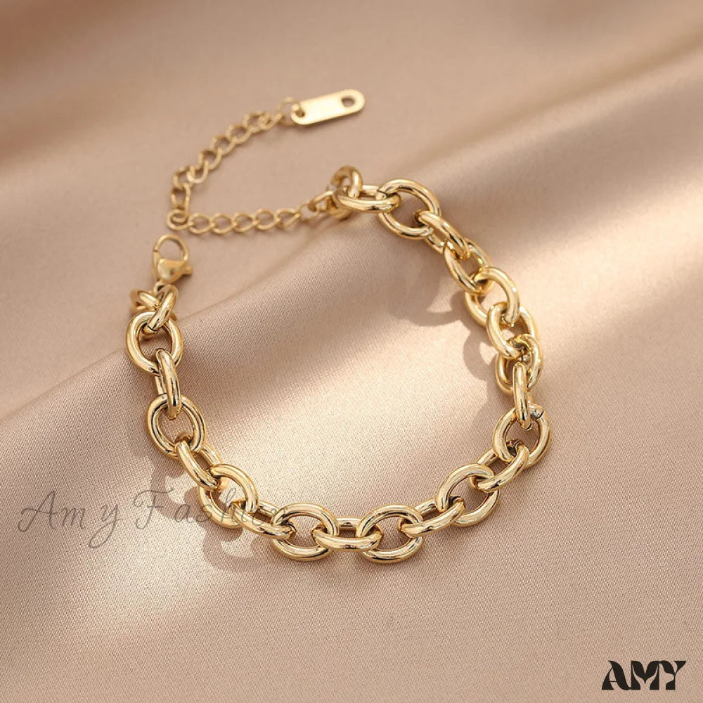 14K Gold Simple Chain Bracelet Gold