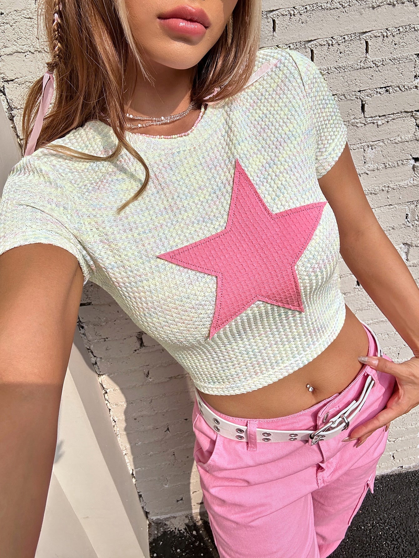 Star Patched Crop Tee
