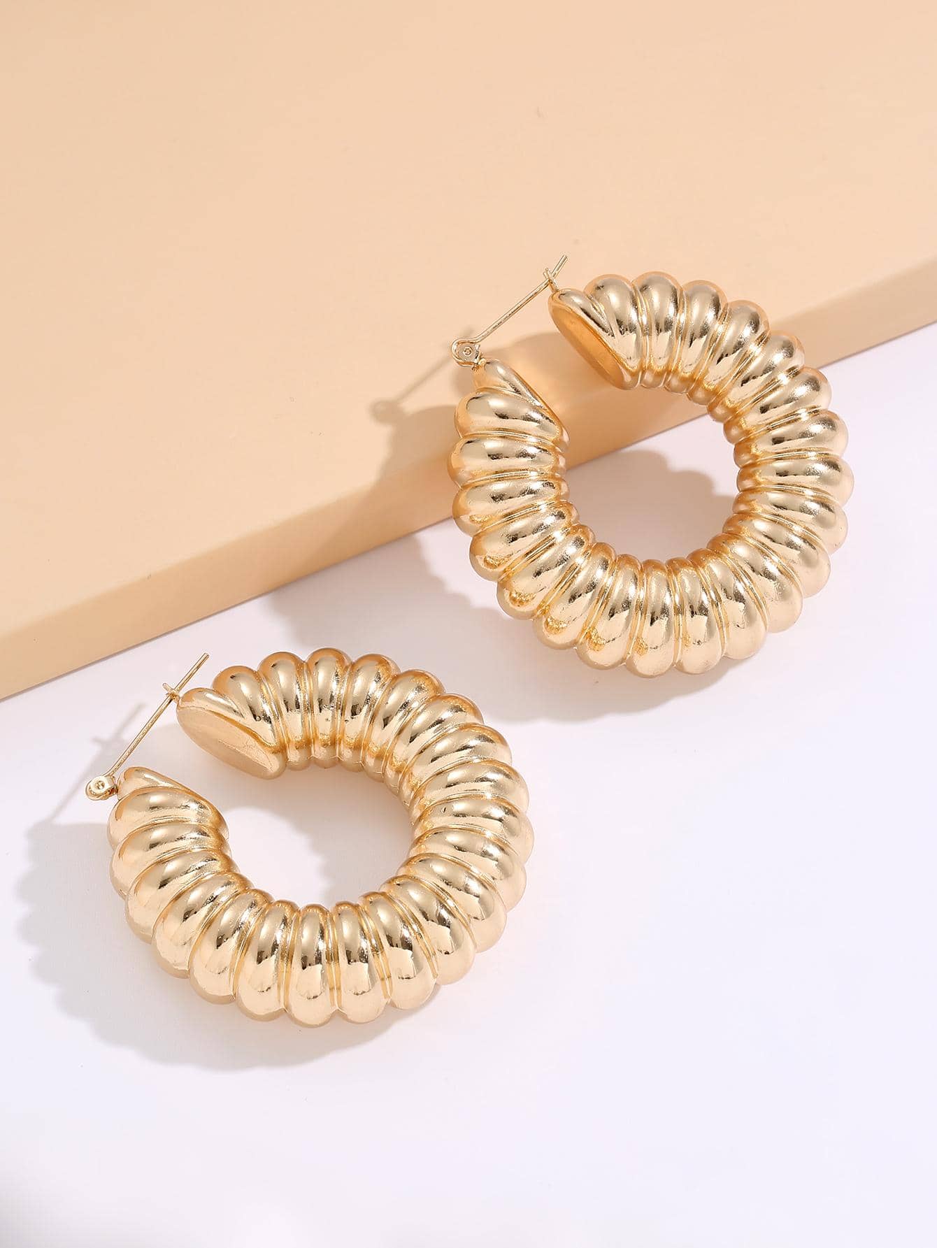 Textured Hoop Earrings For Women