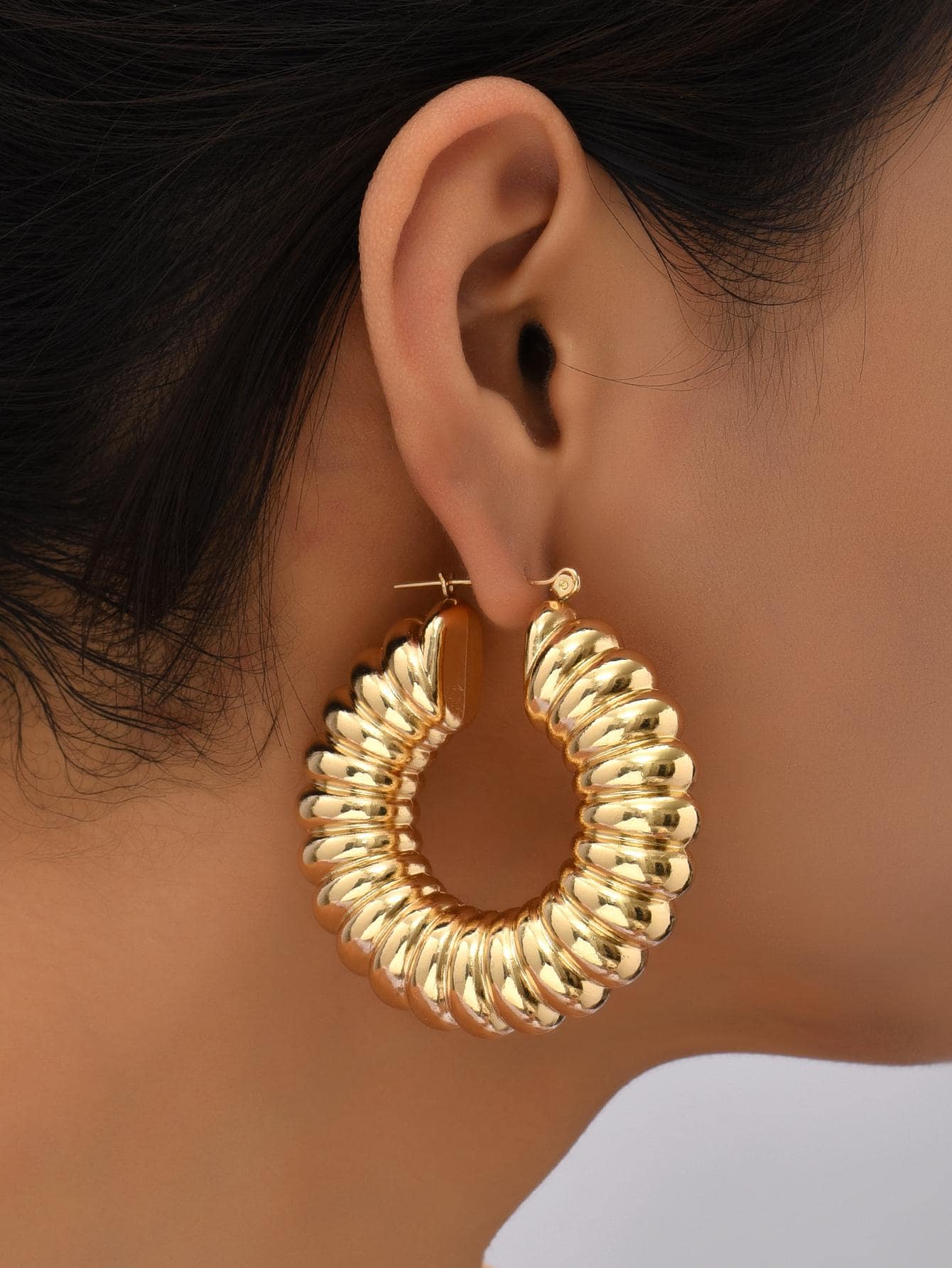 Textured Hoop Earrings For Women