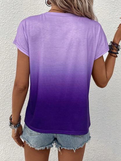 Ombre Batwing Sleeve Tee