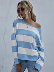 Round Neck Long Sleeve Knitted Sweater