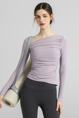 Chic Padded Slim Long Sleeve Yoga Base Layer
