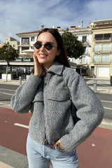 Suede Short Loose Casual Woolen Jacket