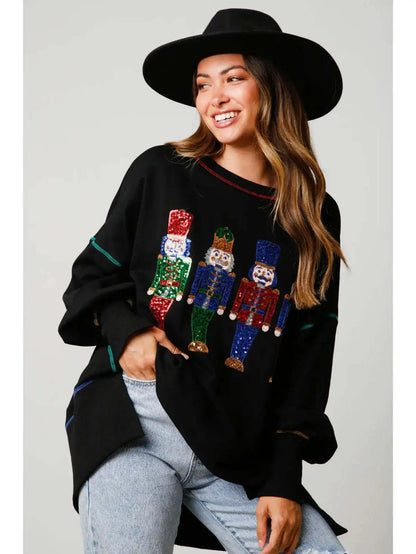 Korean Sequins Thickened Christmas Hoodie