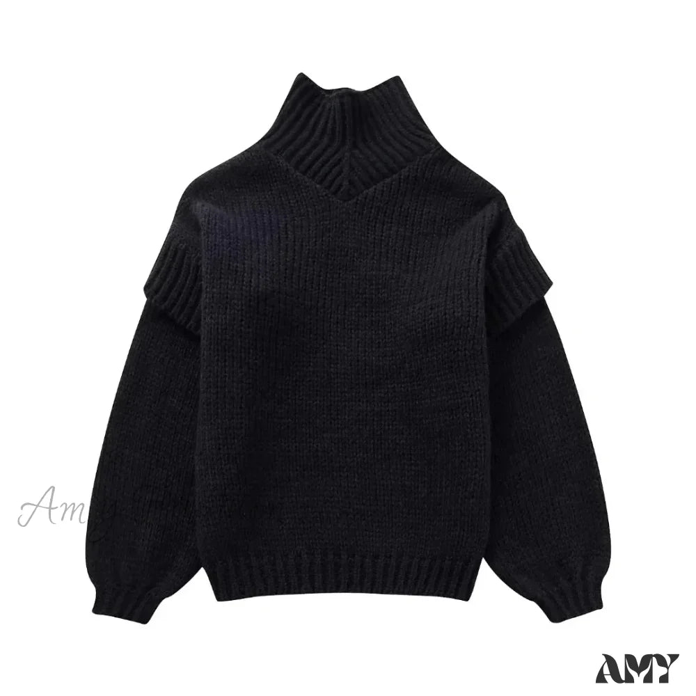 2024 Autumn Winter For Women Long Sleeve Knitted Basic Stylish Chic Cozy Trendy Comfortable Sweater