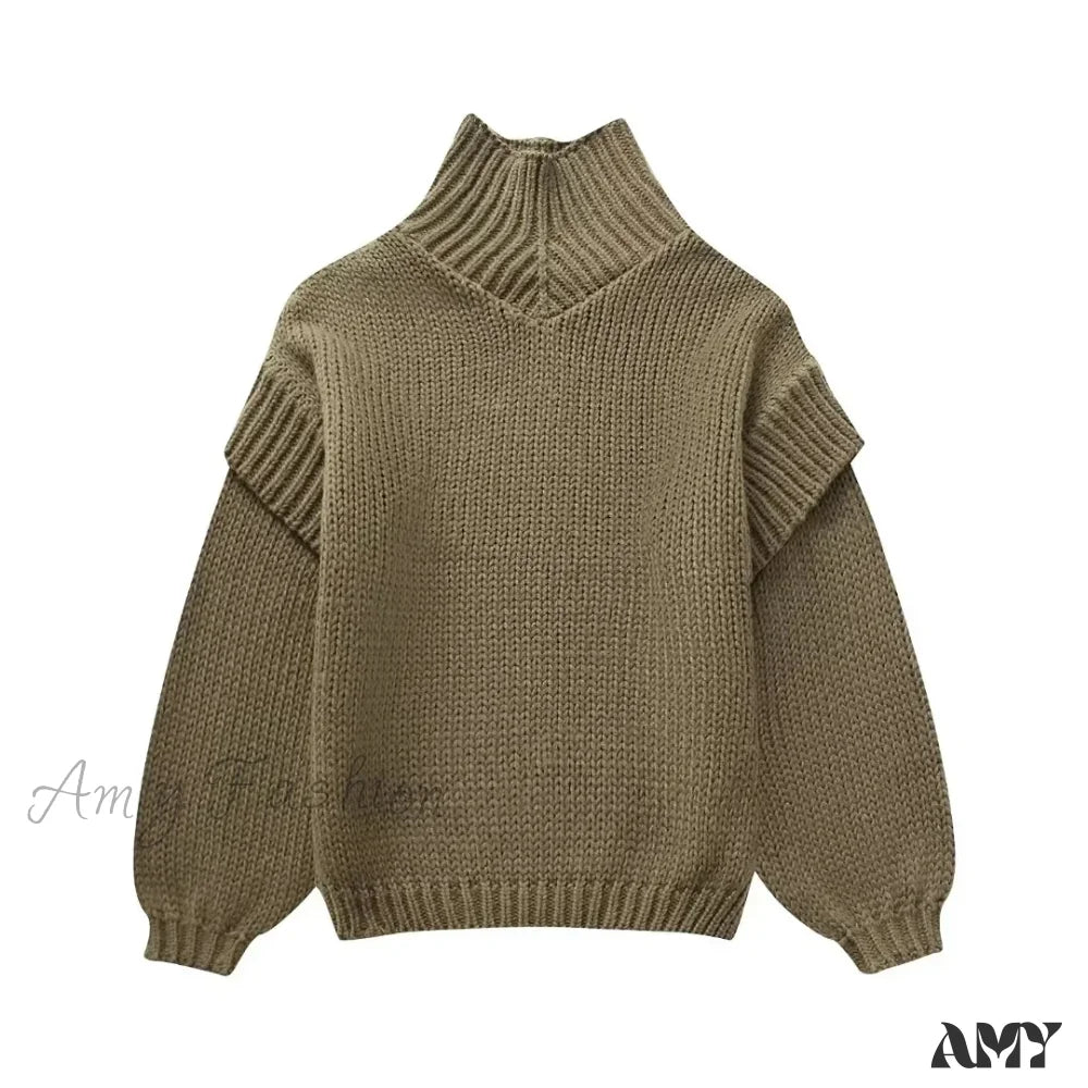 2024 Autumn Winter For Women Long Sleeve Knitted Basic Stylish Chic Cozy Trendy Comfortable Sweater