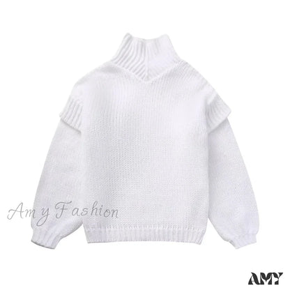 2024 Autumn Winter For Women Long Sleeve Knitted Basic Stylish Chic Cozy Trendy Comfortable Sweater