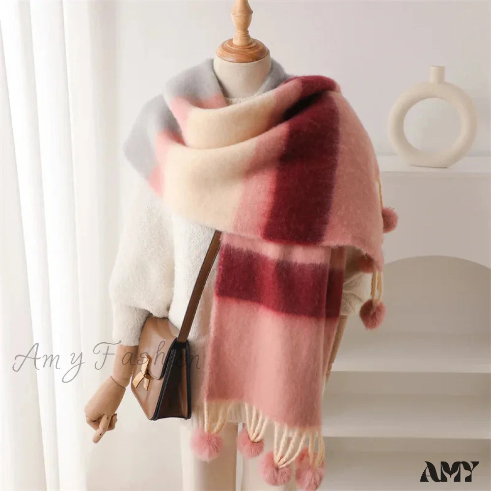 2024 Winter Multicolor Cashmere Loop Yarn Pashmina Scarf