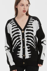 Skull Halloween Knit Loose Versatile Spring Autumn Cardigan