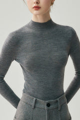 Wool Mock Neck Slim Base Layer