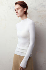 Wool Mock Neck Thermal Slim Long Sleeve Base Layer