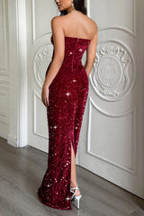 Bow Strapless Long Party Dress