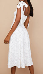 Suspender Ivory Print Dress