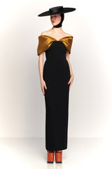 Off-Shoulder Slim Fitted Maxi Party Dress