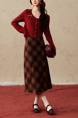 Short Knit Cherry Detail Christmas Cardigan