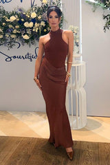 Cutout Sleeveless Slim Fit Maxi Dress