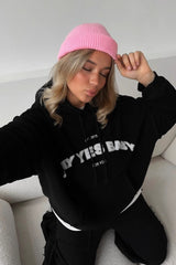 Retro Street Letter Print Warm Hoodie