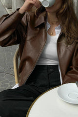 Casual Leather Long-Sleeve Vacation Jacket