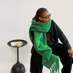 Solid Color Mohair Christmas Scarf