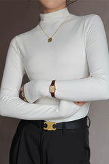 Fleece Mock Neck Slim Solid Base Layer