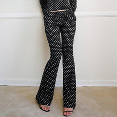Polka Dot Slim Bootcut Pant