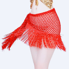 Sequined Adjustable Waist Mini Skirt