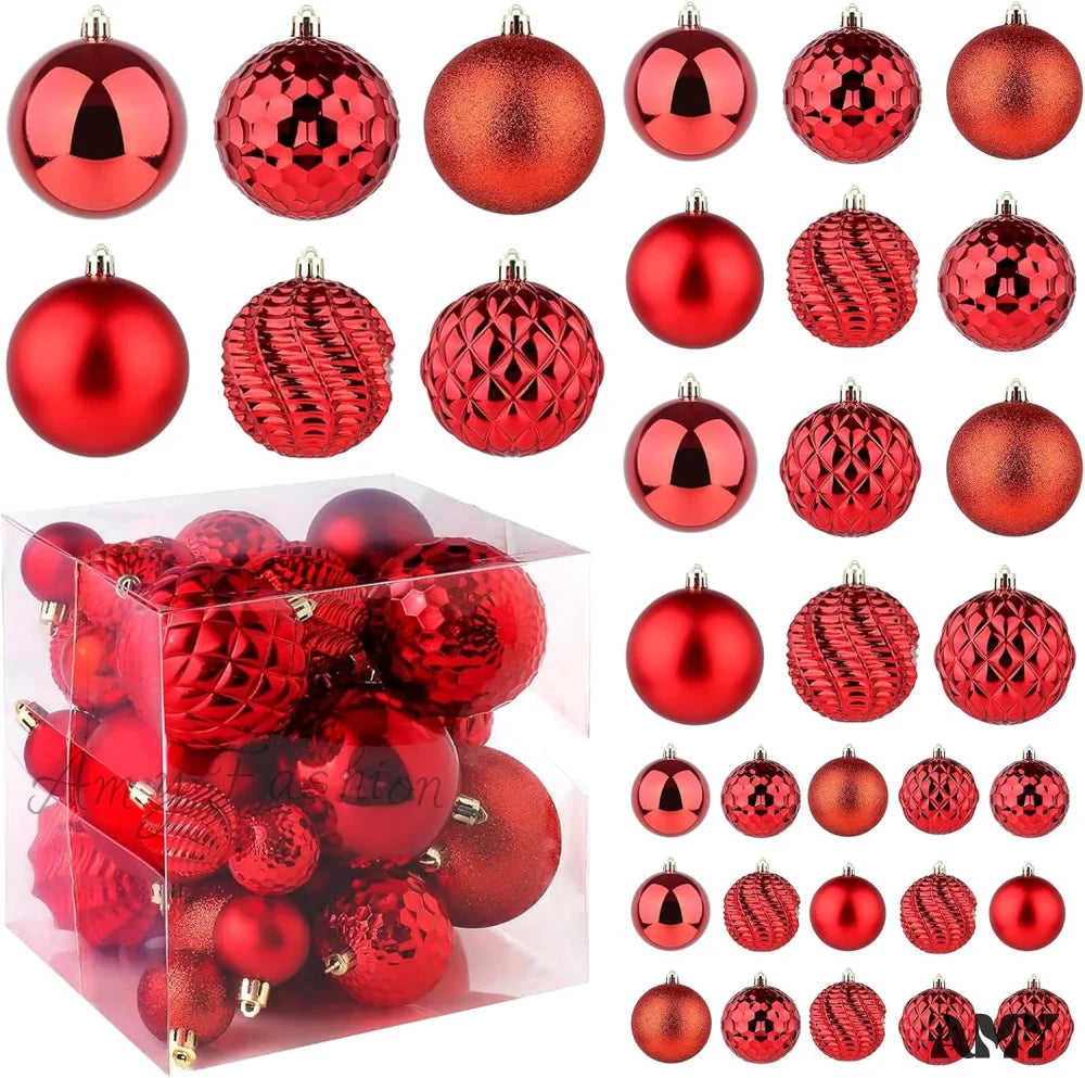 36 Shatterproof Christmas Ball Ornaments For Xmas Tree And Home Decor