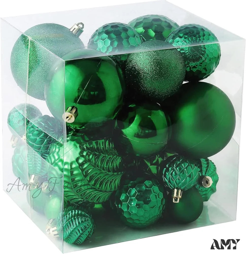 36 Shatterproof Christmas Ball Ornaments For Xmas Tree And Home Decor Green