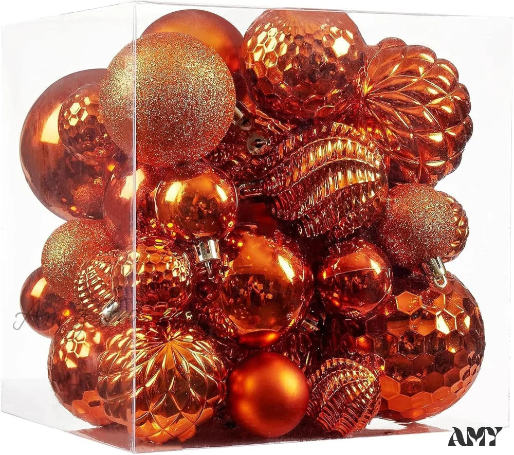 36 Shatterproof Christmas Ball Ornaments For Xmas Tree And Home Decor Orange